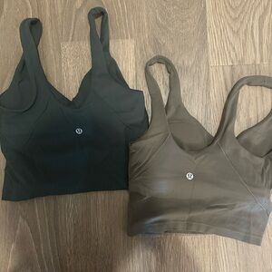 lululemon athletica align tanks- forest green and green